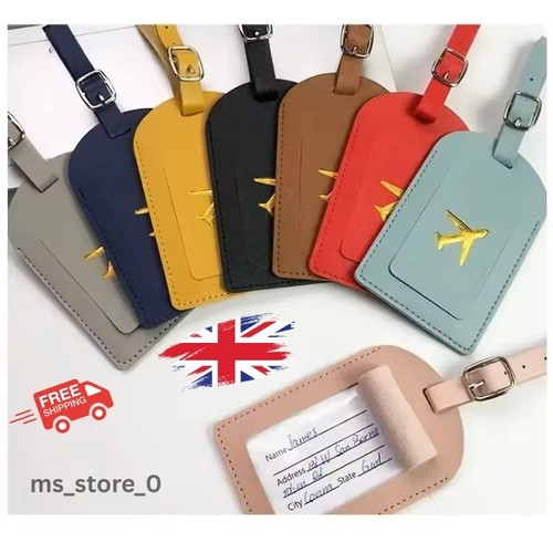 Leather suitcase luggage tags - leather,