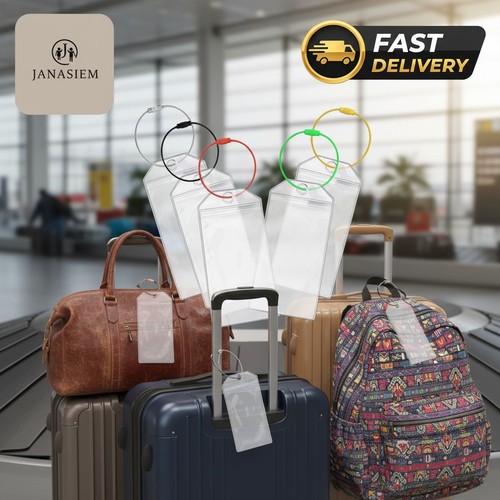 Clear suitcase tags set - set,