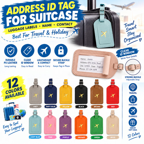 Address tag for suitcase - id,