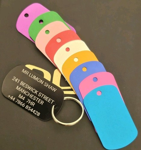 Engraved aluminium luggage tag - engraved,