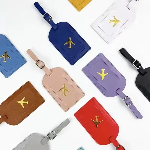 Leather luggage tag - luggage, suitcase