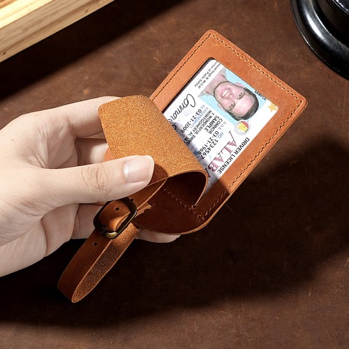 Genuine leather luggage - luggage, tag