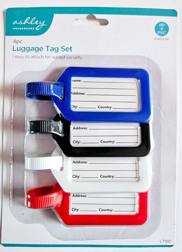 4pc luggage tag set - luggage,