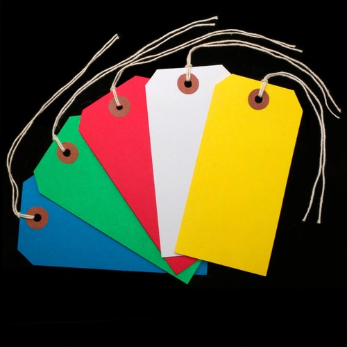 Assorted strung tags - 50, x