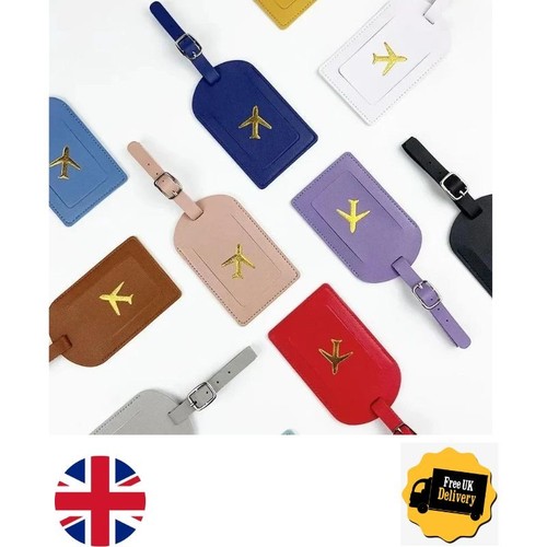 Stamped leather luggage tag - leather,