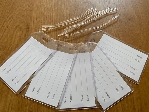 Clear vinyl luggage tags with - tags,
