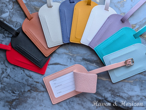 Leather luggage tags - 3,