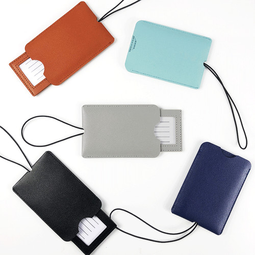 Large leather luggage tag - large,
